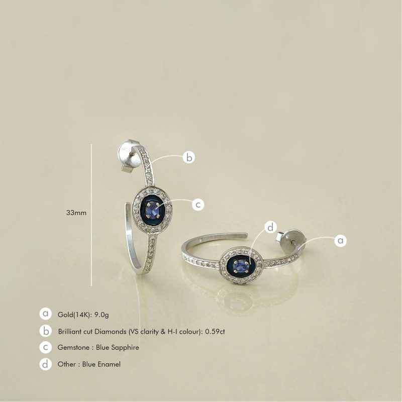 RunaHoopEarrings BlueSapphire