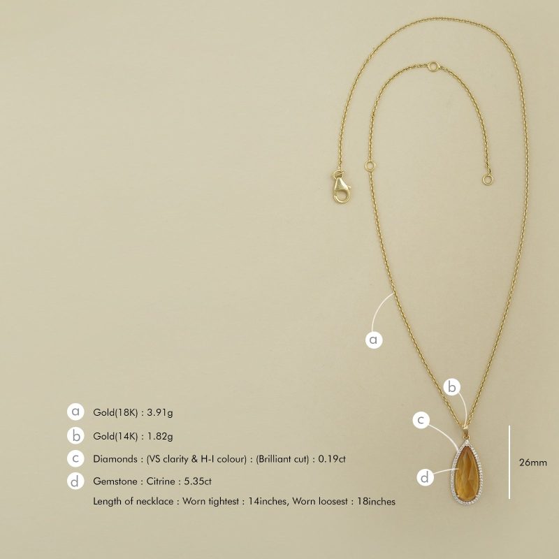 VenusPendantNecklace Citrine